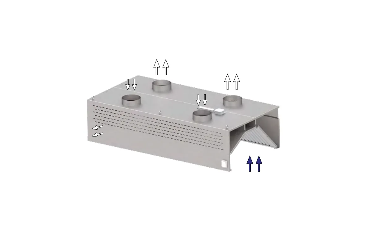Okap przyścienny kompensacyjny ze stali nierdzewnej 4300x1400x450 mm Stalgast model 213