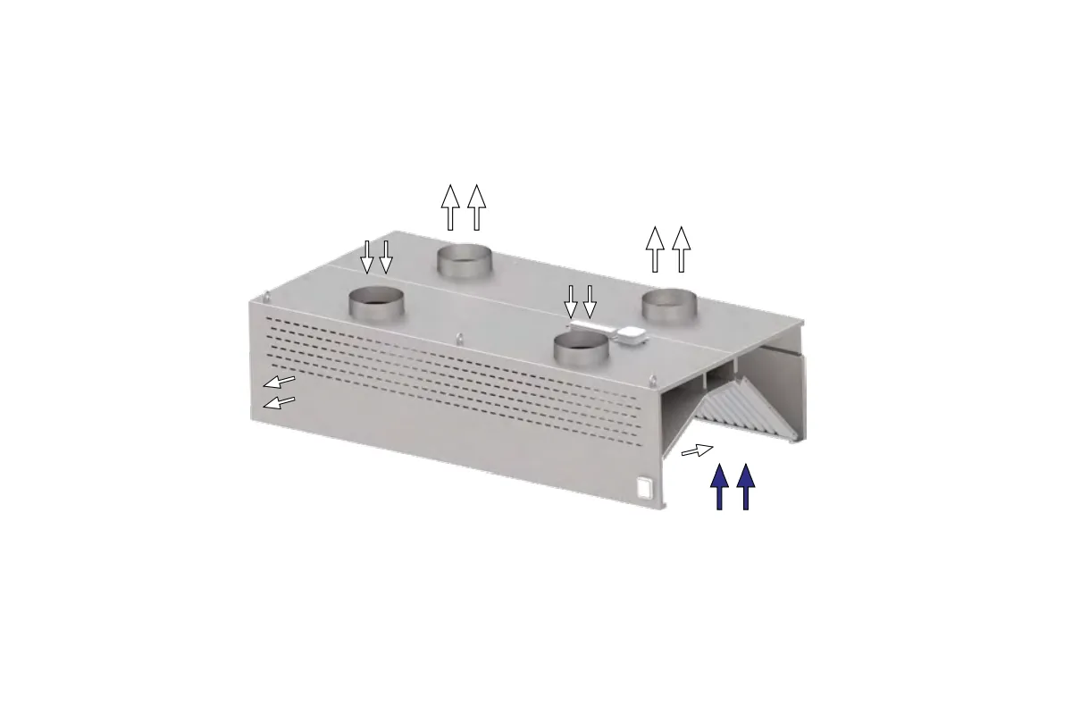 Okap przyścienny kompensacyjno-indukcyjny ze stali nierdzewnej 2300x900x450 mm Stalgast model 214