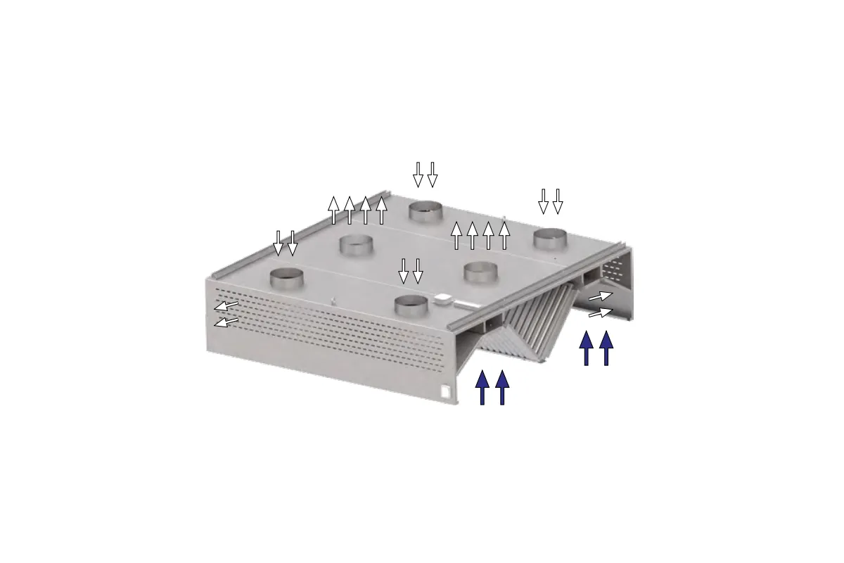 Okap centralny kompensacyjny ze stali nierdzewnej 1800x2200x450 mm Stalgast model 216