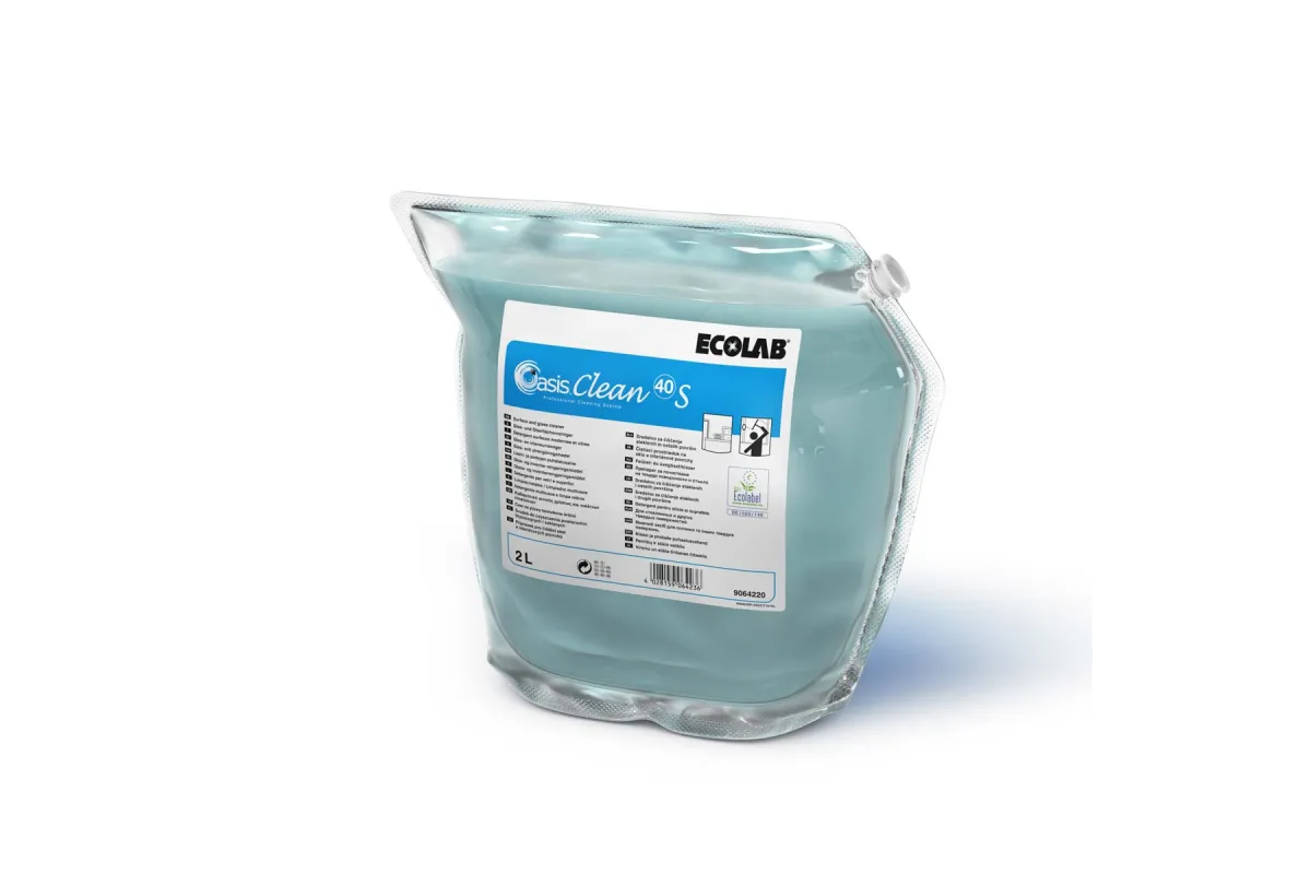 Oasis Clean 40 S 2L Ecolab 9064220 środek czyszczący do powierzchni i szkła odznaczony certyfikatem ekologicznym