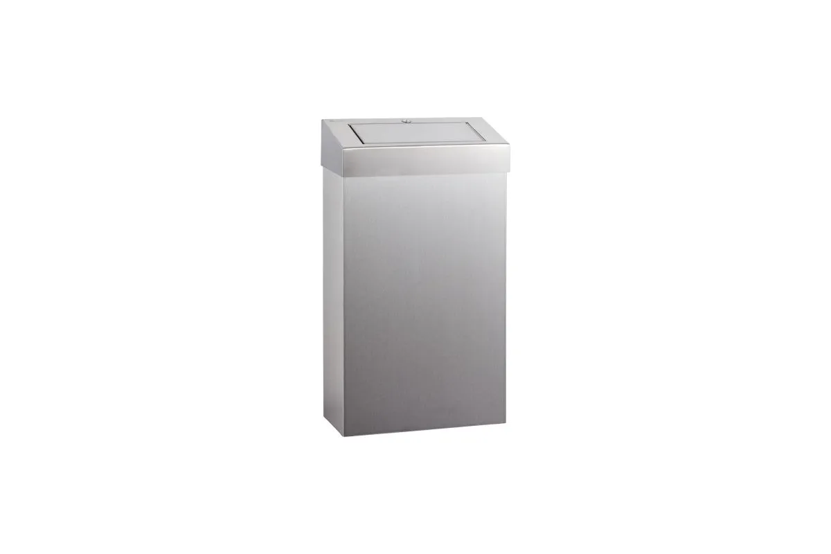 Kosz z uchylną pokrywą STELLA SLIM 27l stal polerowana Merida KSP206