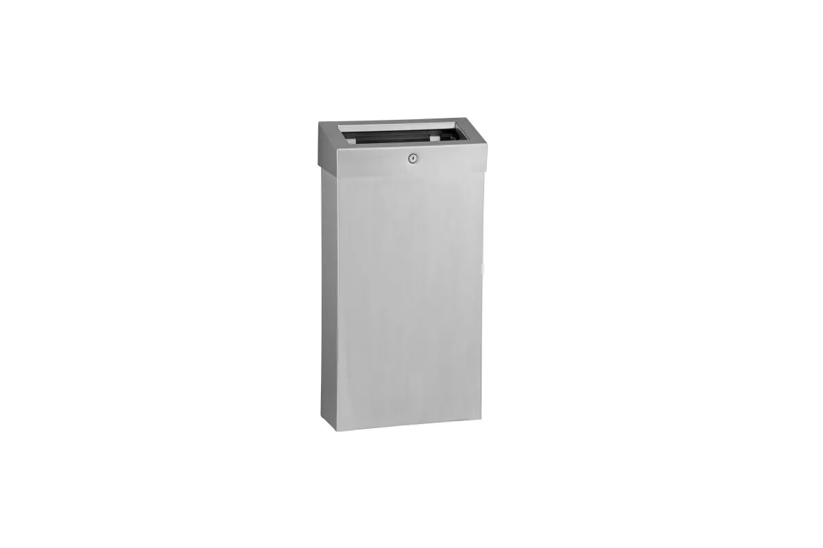 Kosz z otwartą pokrywą STELLA SLIM COMBO 15l stal matowa Merida KSM109