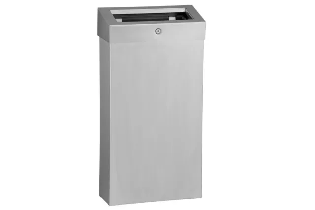 Kosz z otwartą pokrywą STELLA SLIM COMBO 15l stal matowa Merida KSM109