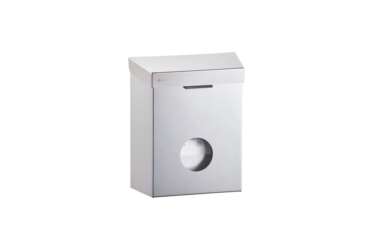 Kosz do damskich toalet STELLA z podajnikiem torebek higienicznych 4,4l stal matowa Merida KSM304
