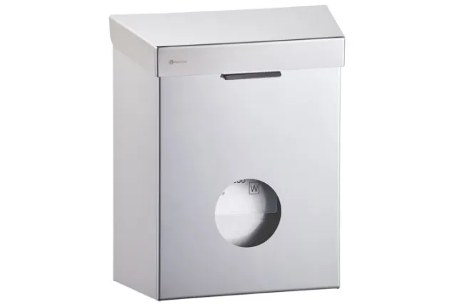 Kosz do damskich toalet STELLA z podajnikiem torebek higienicznych 4,4l stal matowa Merida KSM304