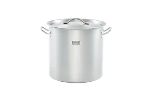 Garnek wysoki z pokrywką, stalowy, Ø 320 mm, V 25.7 l Gredil 011345