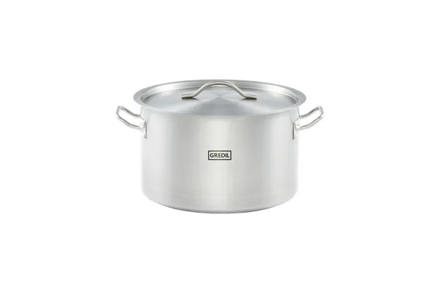 Garnek średni z pokrywką, stalowy, Ø 320 mm, V 16.1 l Gredil 012325