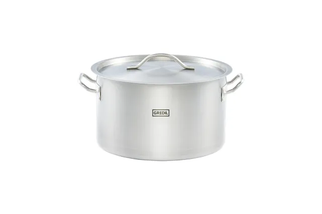 Garnek średni z pokrywką, stalowy, Ø 360 mm, V 22.4 l Gredil 012365