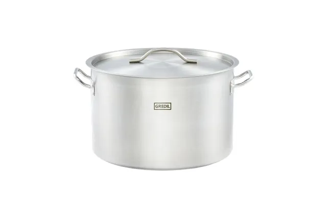 Garnek średni z pokrywką, stalowy, Ø 400 mm, V 32.6 l Gredil 012405