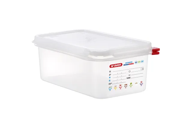 Pojemnik z polipropylenu z pokrywką szczelną, GN 1/4, H 100 mm Araven 164105