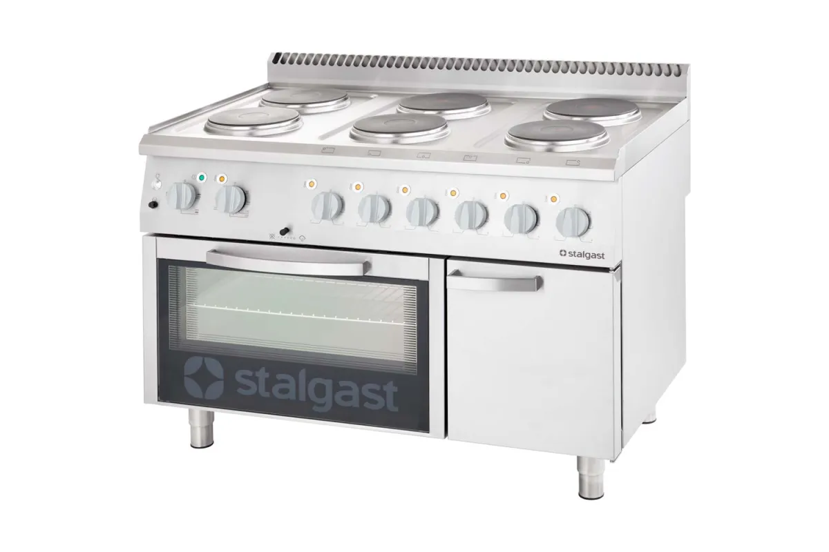 Kuchnia elektryczna, 6-polowa z piekarnikiem elektrycznym, 15.6+7 kW Stalgast 9718000