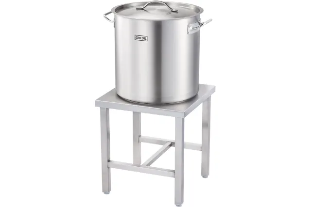 Garnek wysoki z pokrywką, stalowy, Ø 500 mm, V 98.2 l Gredil 011505