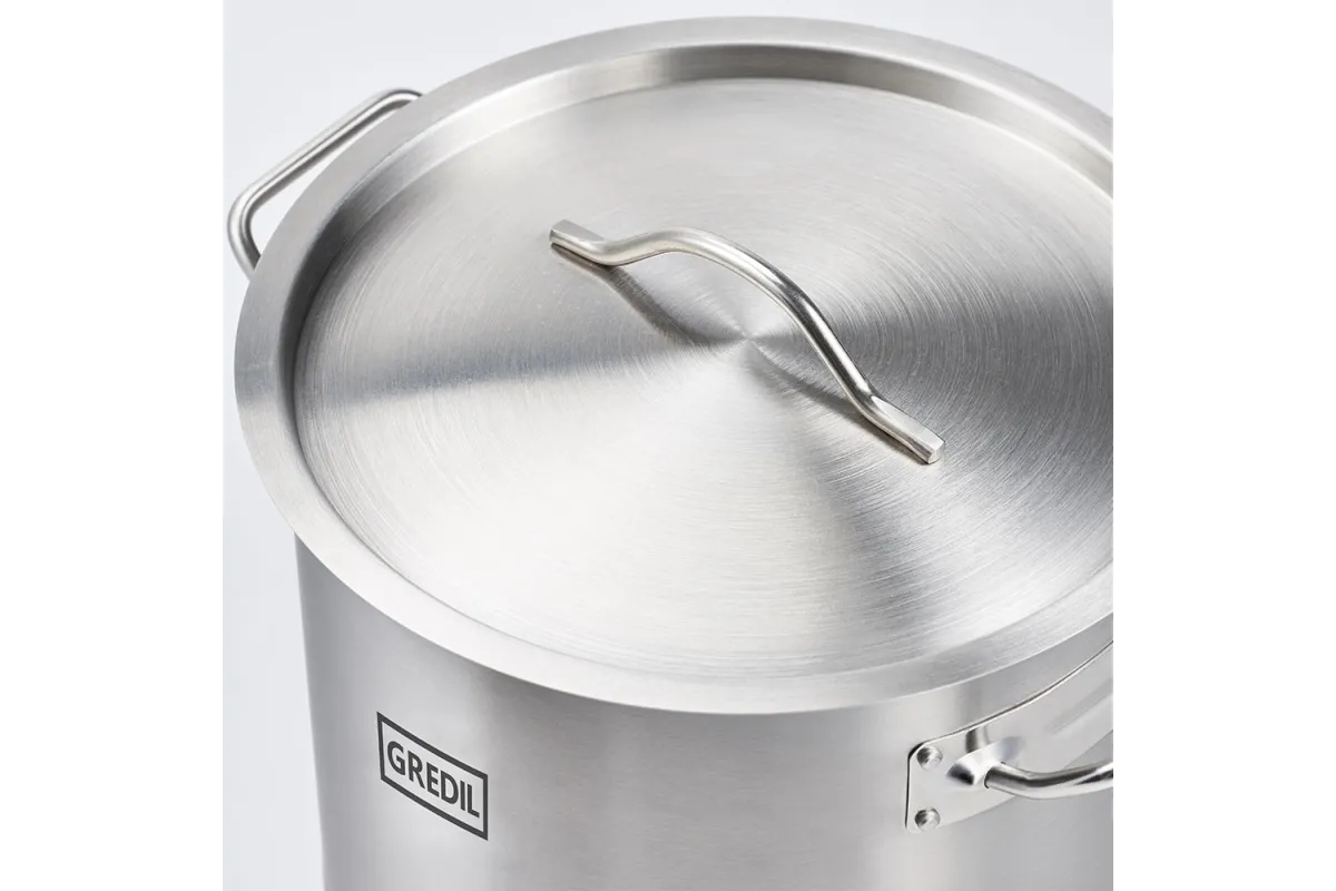 Garnek średni z pokrywką, stalowy, Ø 450 mm, V 57.3 l Gredil 012455