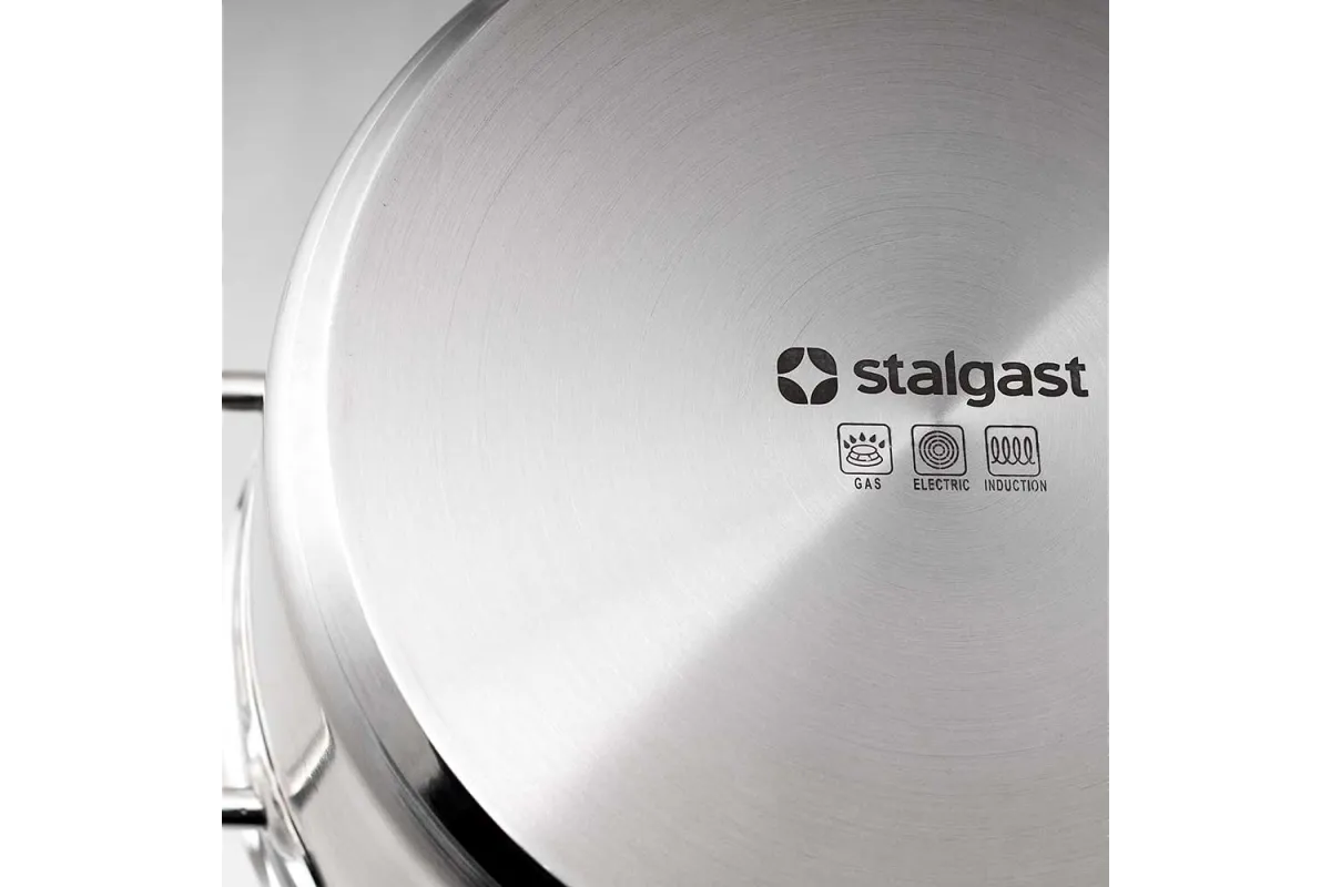 Garnek niski z pokrywką, stalowy, Ø 320 mm, V 12.9 l Stalgast 013322
