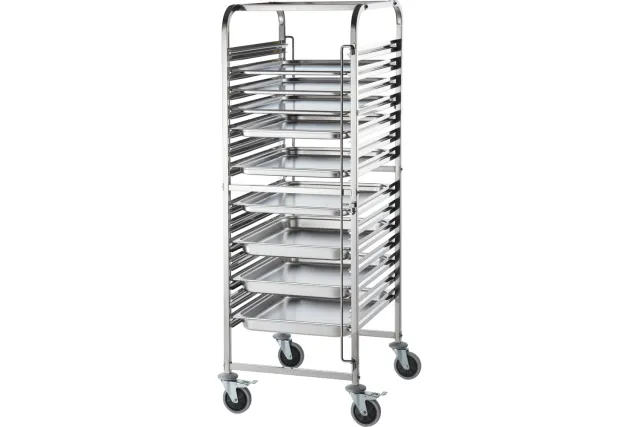 Wózek transportowy ze stali nierdzewnej, 14x GN 2/1 Stalgast 662211