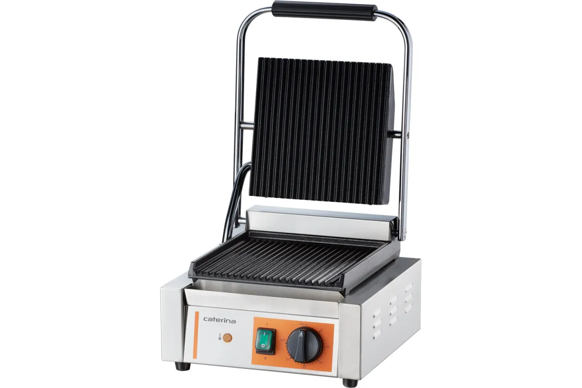 Kontakt grill pojedynczy, ryflowany, Caterina, P 1.8 kW Caterina 742018
