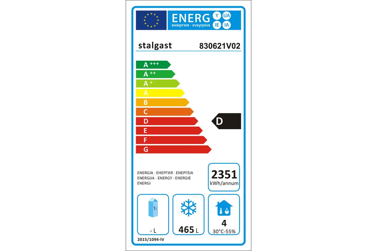 Szafa mroźnicza ze stali nierdzewnej, GN 2/1, V 650 l Stalgast 830621