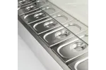 Witryna chłodnicza nadstawna z szybą, L 2000 mm, 10 x GN 1/4 Stalgast 834141