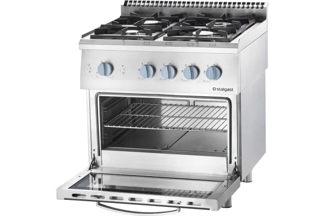 Kuchnia gazowa z piekarnikiem gazowym, 800x700, 22.5+5.0 kW, G20/20 mbar Stalgast 9710210