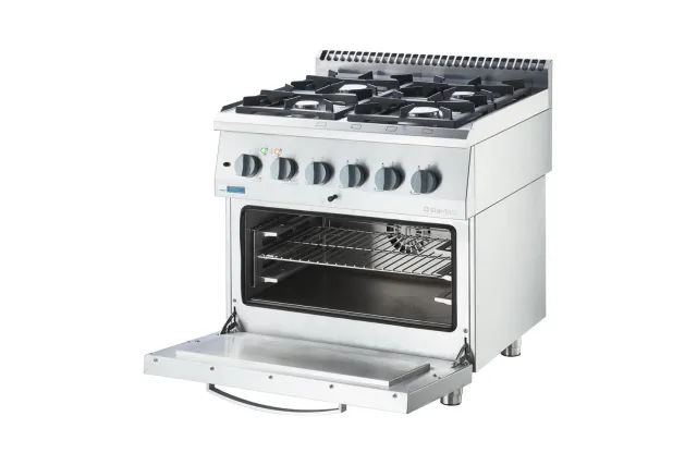 Kuchnia gazowa ECO z piekarnikiem elektrycznym, 800x700, 17.0+6.5 kW, G30/37 mbar Stalgast 9713630
