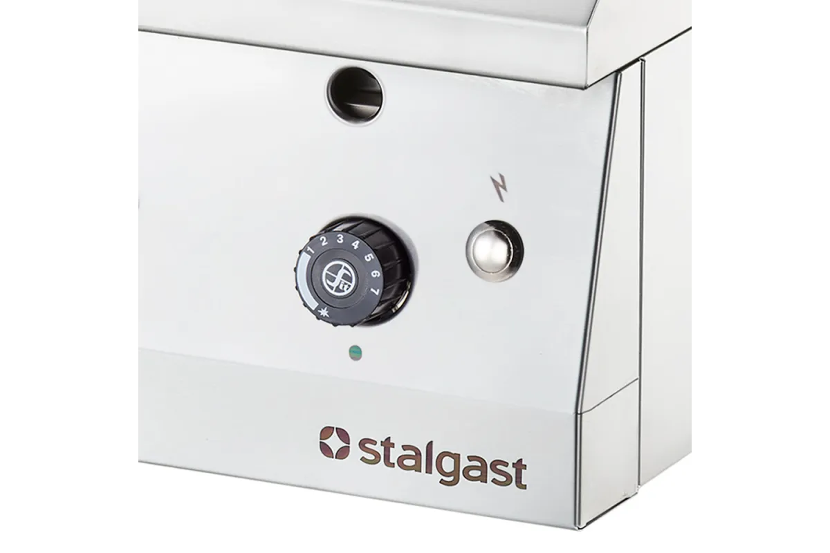 Płyta grillowa nastawna, chromowana, gładka, gazowa, 400x700, 6.5 kW, G20/20 mbar Stalgast 9736110