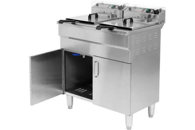Frytownica elektryczna podwójna wolnostojąca z szafką 2x11,5l Yato YG-04638