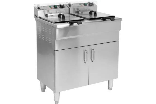 Frytownica elektryczna podwójna wolnostojąca z szafką 2x11,5l Yato YG-04638