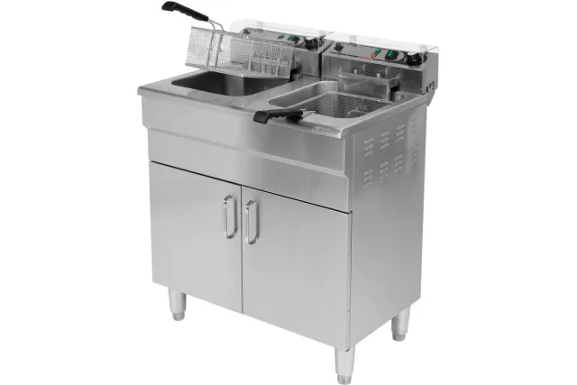 Frytownica elektryczna podwójna wolnostojąca z szafką 2x11,5l Yato YG-04638
