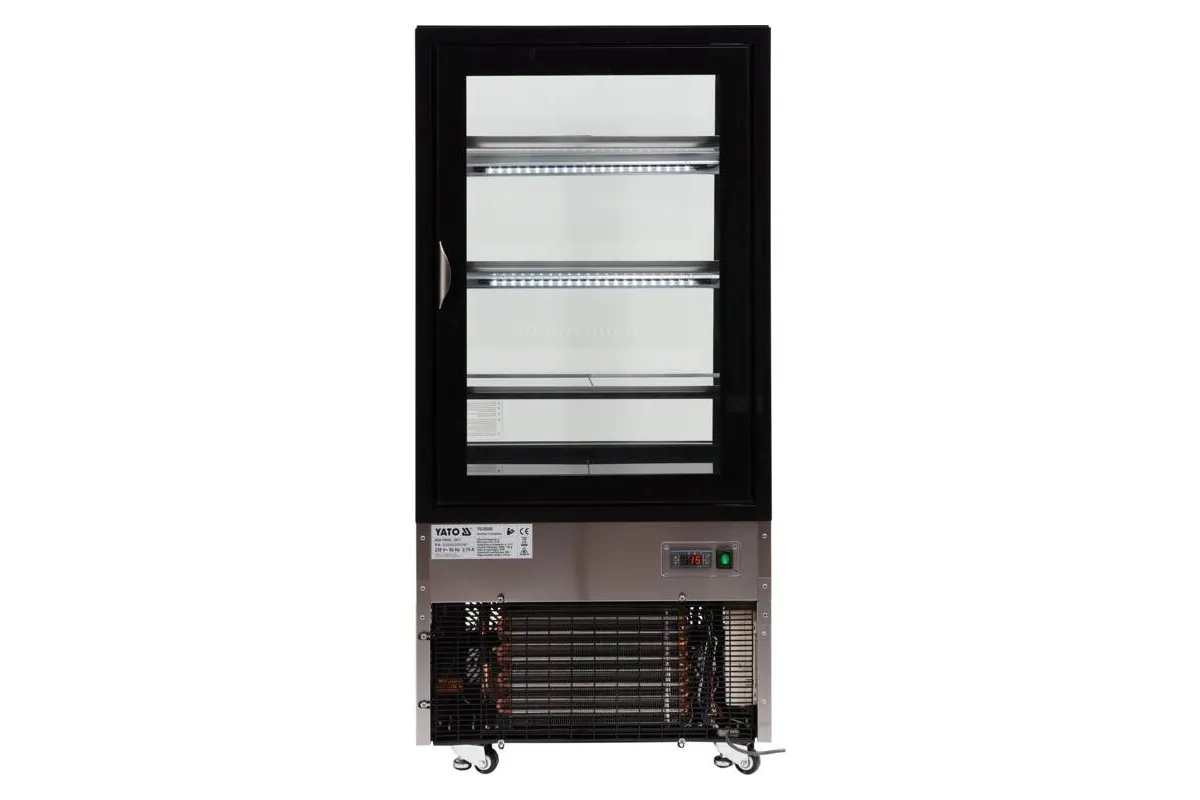 Witryna chłodnicza 300l 65x80x144 czarna Yato YG-05040
