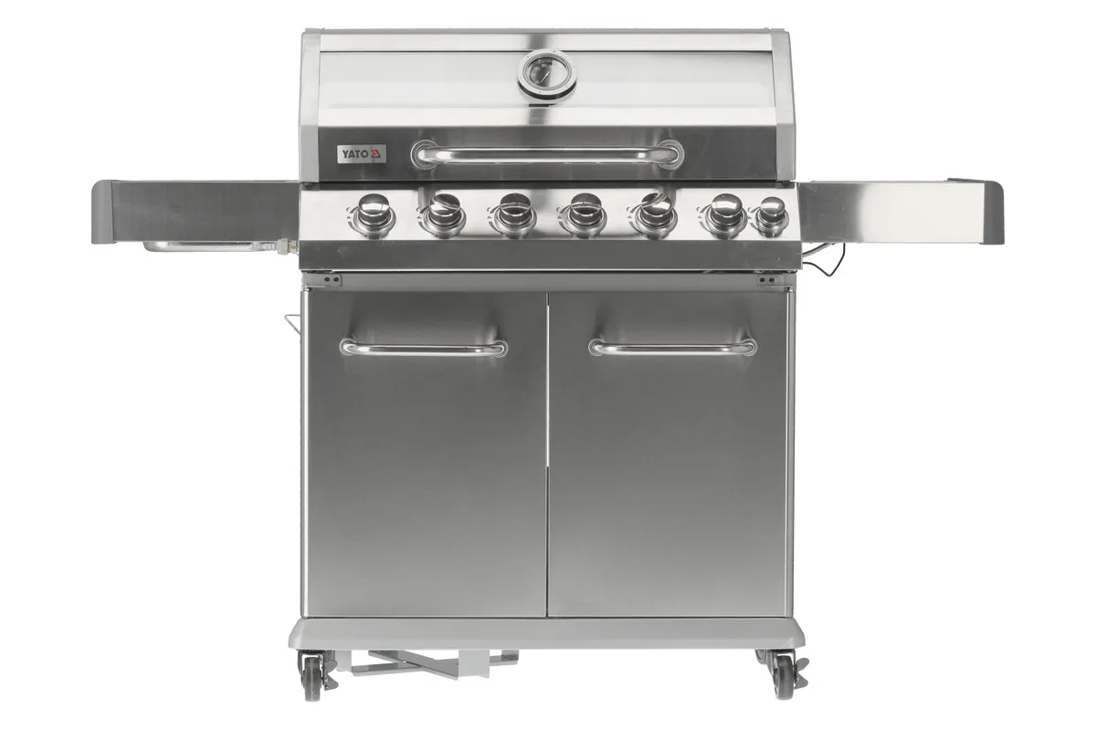 Grill gazowy 6+1 stal nierdzewna 20,5kw, z szybą Yato YG-20016
