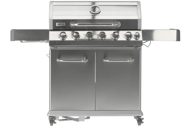 Grill gazowy 6+1 stal nierdzewna 20,5kw, z szybą Yato YG-20016