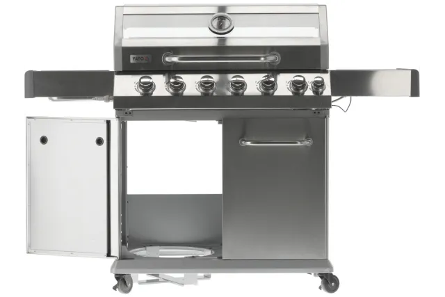 Grill gazowy 6+1 stal nierdzewna 20,5kw, z szybą Yato YG-20016