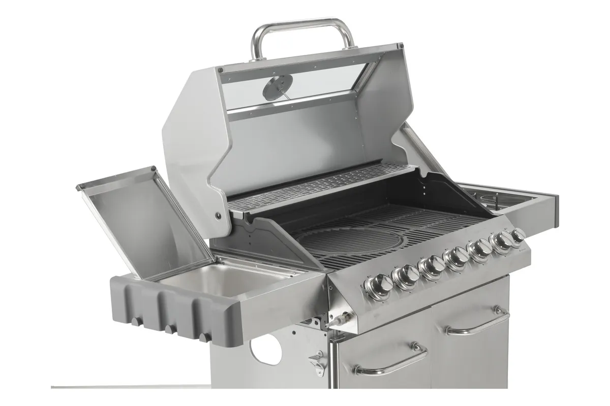 Grill gazowy 6+1 stal nierdzewna 20,5kw, z szybą Yato YG-20016