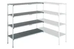 Regał aluminiowo-polietylenowy 500 mm narożny - 4 poziomowy ASBER