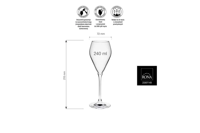 Kieliszek do prosecco Mode, 240ml RONA 70480900