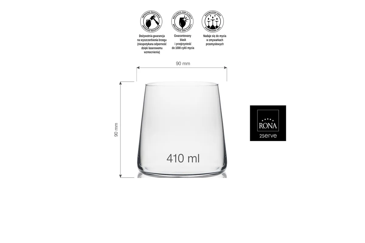Szklanka niska Mode, 410ml RONA 70481660