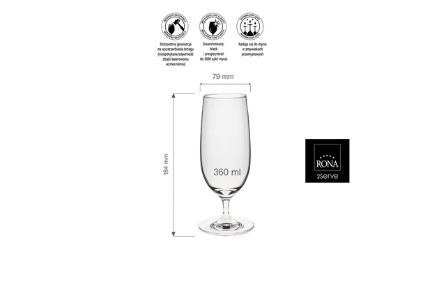 Kieliszek/pokal do piwa Edition, 360ml RONA 60061900