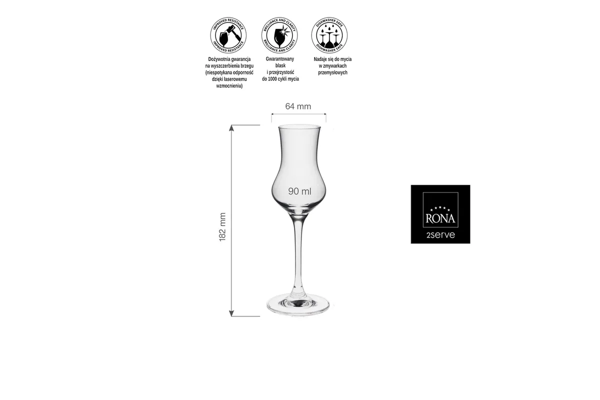 Kieliszek do grappy Edition, 90ml RONA 60503500