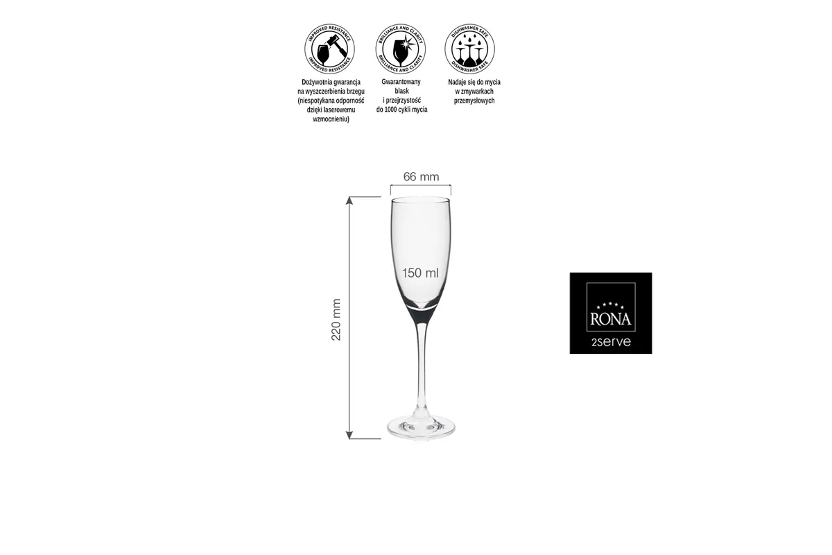 Kieliszek do szampana Ratio, 150ml RONA 63390700