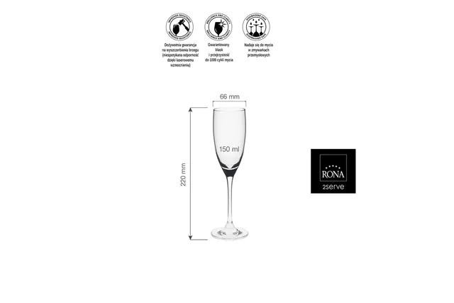 Kieliszek do szampana Ratio, 150ml RONA 63390700