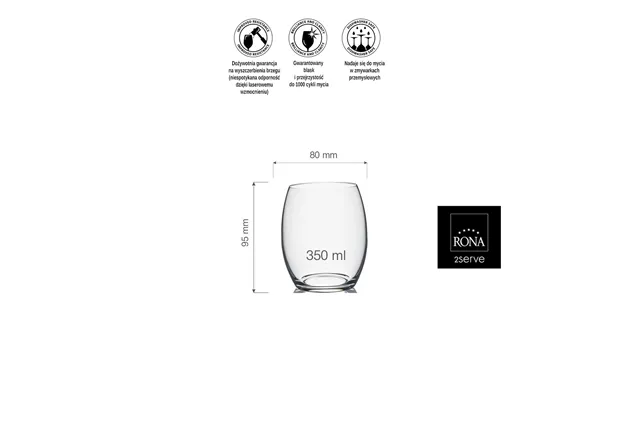 Szklanka do soku Ratio, 350ml RONA 49321500