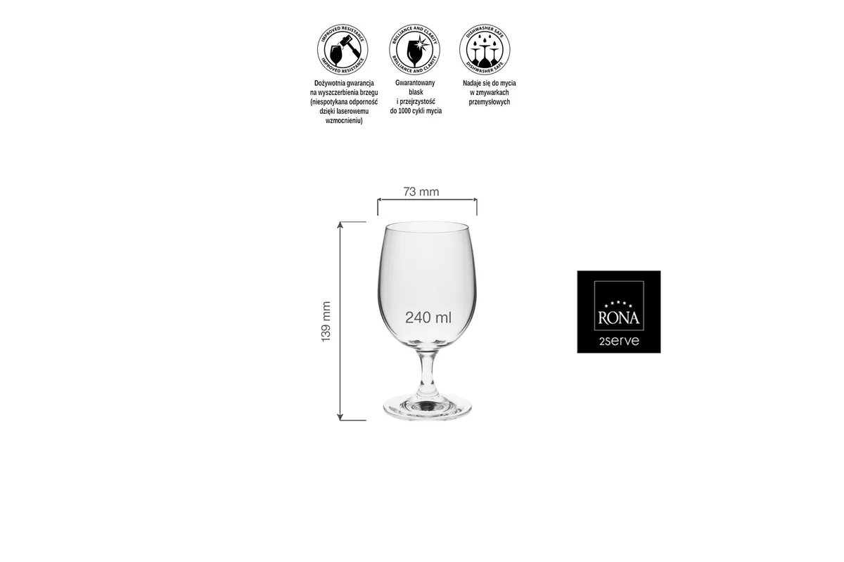 Kieliszek/pokal do wody Invitation, 240ml RONA 62001100