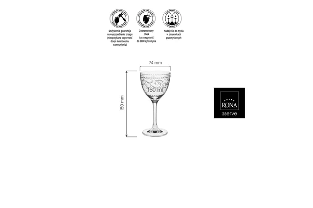 Kieliszek koktajlowy Classic Cocktails Vintage, 160ml RONA 651504333