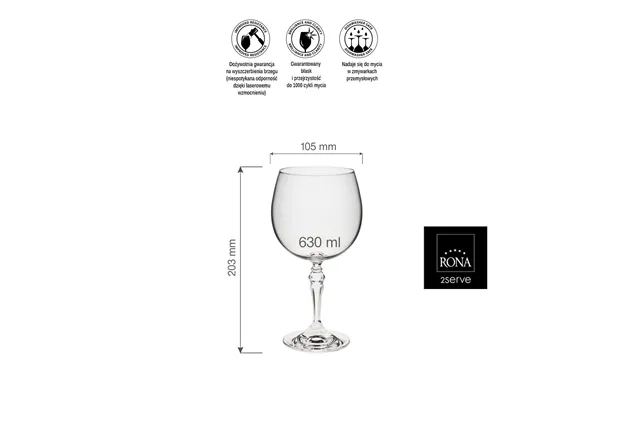 Kieliszek gin/tonic, 630ml RONA 83030000