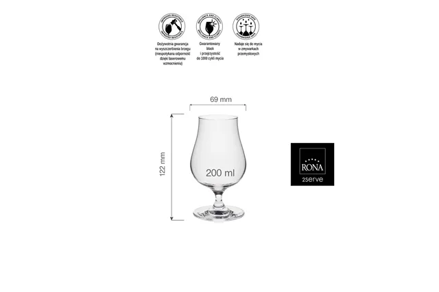 Kieliszek degustacyjny single malt whiskey, 200ml RONA 66973200