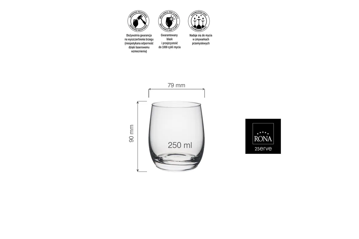 Szklanka Lunar, 250ml RONA 42331500