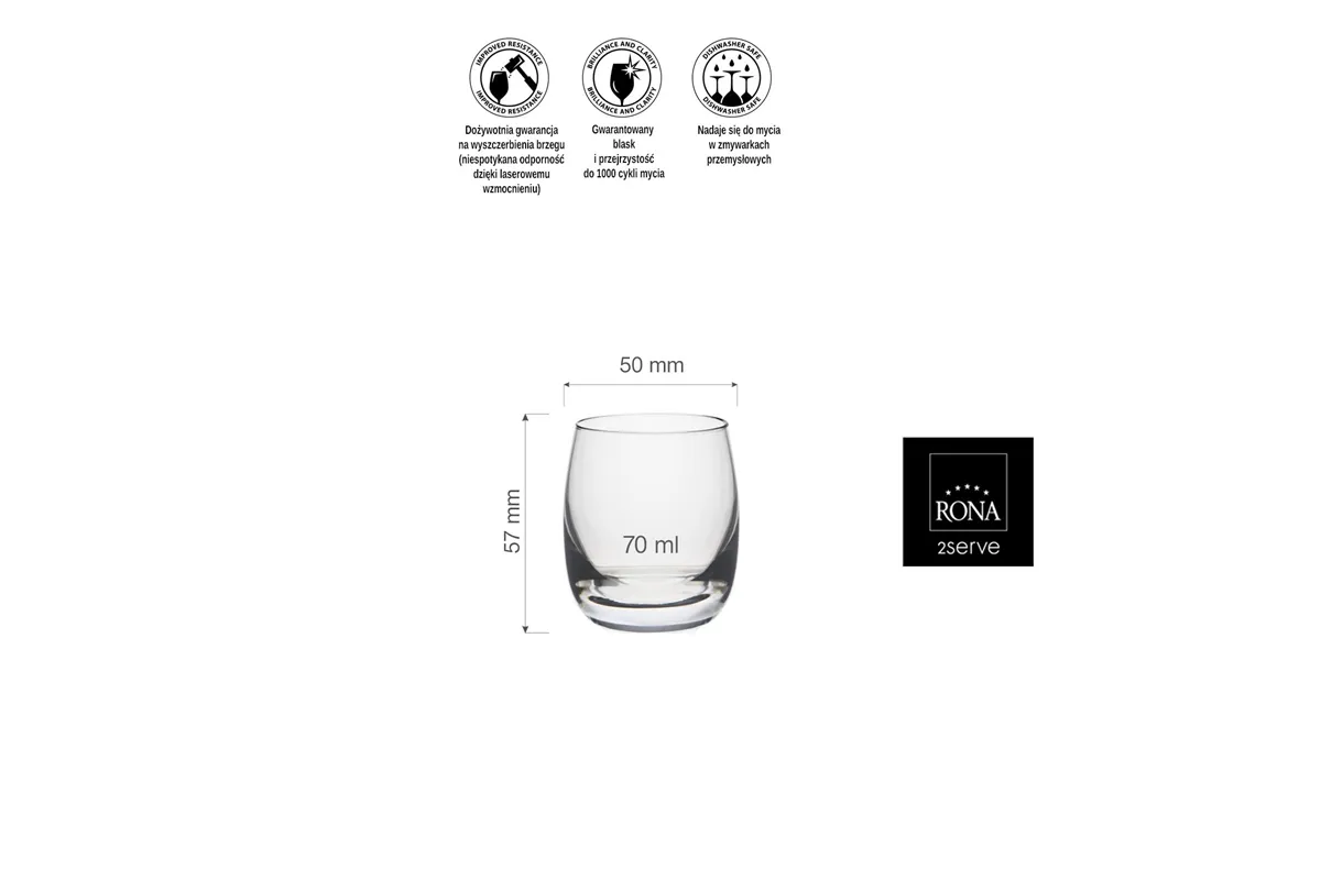 Kieliszek shot Lunar, 70ml RONA 42332000