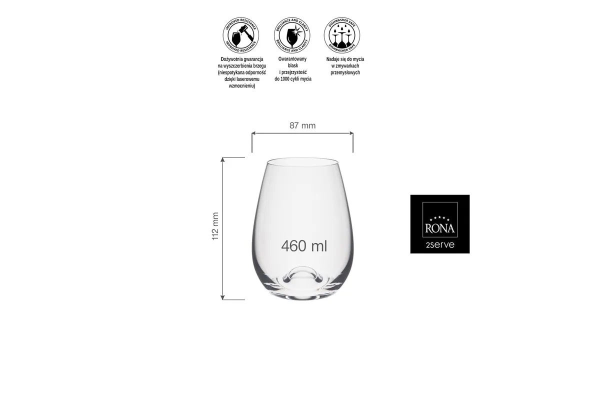 Szklanka do wina bordeaux Wine Solution, 460ml RONA 42450000
