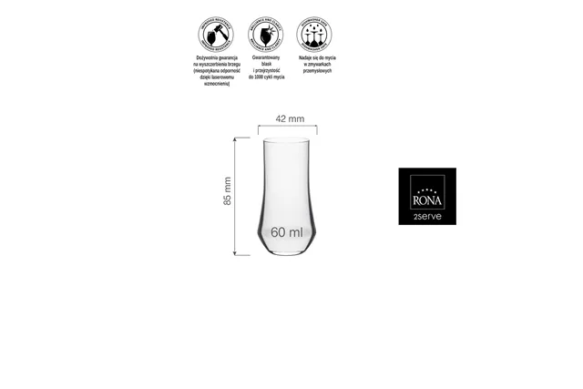 Kieliszek shot Eclipse, 60ml RONA 84112000