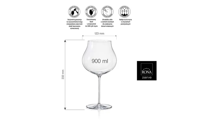 Kieliszek do win czerwonych Linea Umana, 900ml RONA 72873000
